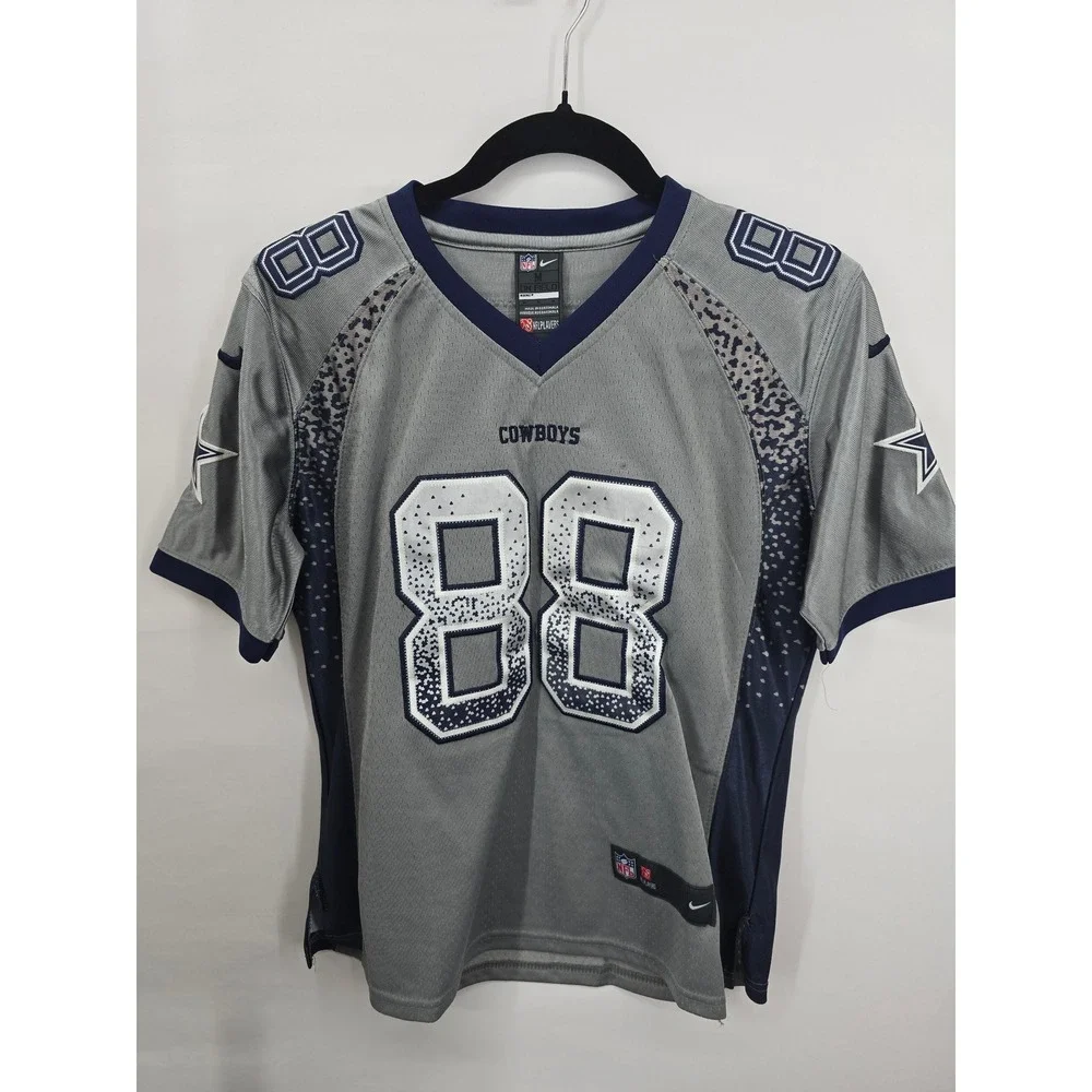 Nike NFL Dallas Cowboys Dez Bryant 88 Jersey Youth Medium Silver Navy Blue